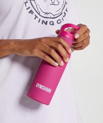 Botellas de Agua Gymshark Flip Straw Agua Accessories Rosas | CO 4281TCE